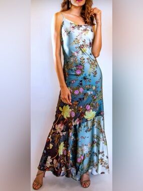 TRISHA PATERSON COLLECTION Cami Maxi Dress Midnight Blue NWT L
